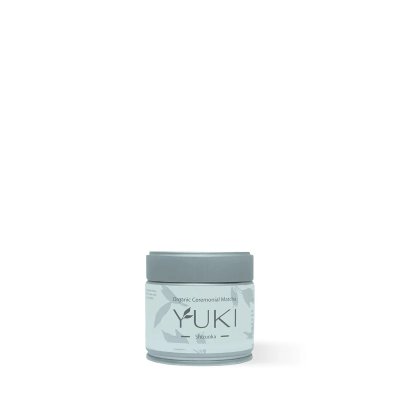 YUKI matcha container on a white background