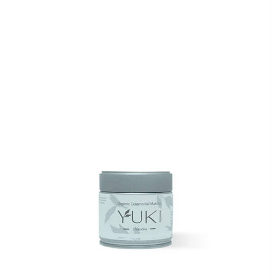 YUKI matcha container on a white background